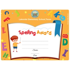 Spelling Classroom Award Certificate